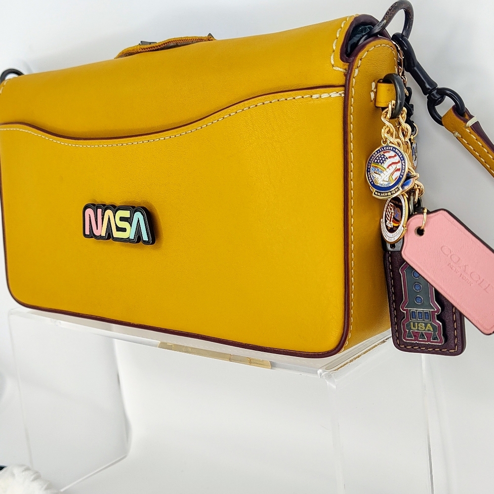 Custom Coach Dinky X NASA. One-of-a-Kind/ Upcycled. Yellow - Picture 14 of 16